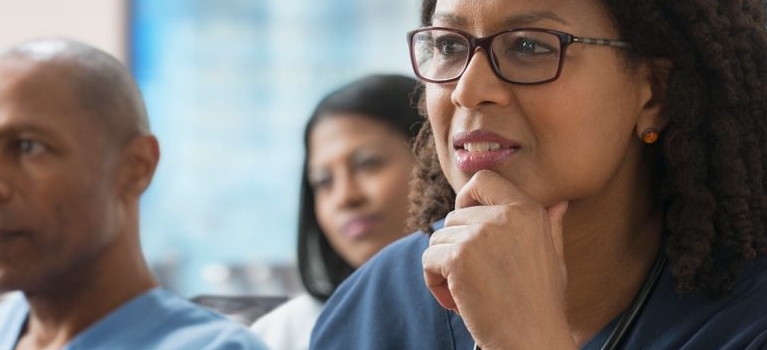 african-american female doctor in meeting