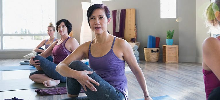 Women doing yoga